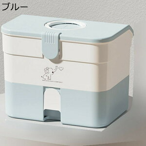 救急箱 引き出し式 2層 取っ手付き 応急ボックス 薬箱 薬入れケース 薬入れ 薬ケース ピルケース 薬用 応急手当 小物入れ 多機能収納 裁縫箱 ケース 密閉 防水 家庭用 子供 患者 車載用 災害