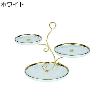 ケーキスタンド カップケーキスタンド 円形 3段 ケーキ陳列台 皿 トレイ セラミック 西洋風 耐熱 ディスプレイラック 飾り付け お菓子 アフタヌーンティー 誕生日 結婚式 パーティー 収納ホ