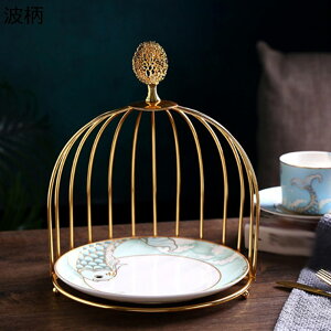 鳥籠ケーキディスプレイスタンド ケーキスタンド セラミック 1段 2段 カップケーキスタンド 西洋風 円形 アフタヌーンティー フルーツ 菓子 パーティー用 結婚式 ホーム 収納ホルダー 陳列