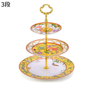 ケーキスタンド セラミック 2段 3段 欧風 円形 ケーキディスプレイスタンド カップケーキスタンド エレガント 展示スタンド アフタヌーンティー フルーツ 赤絵 パーティー用 結婚式 ホーム