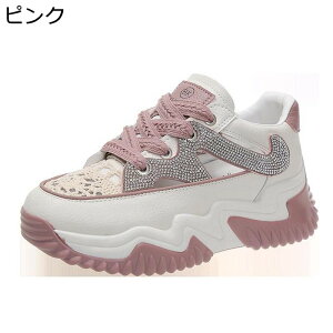 透かし彫りスニーカー 厚底 5CM 革 夏 透かし編みつま先 キラキラ レディース レースアップ プラットフォーム スポーツサンダル メッシュ ローカット 身長アップ かわいい 滑り止め 歩きやす
