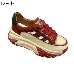 厚底 スニーカー スポーツサンダル 夏用 レースアップ 透かし彫り レディース 6cmアップ メッシュ 日常 ローカット 革 ゴム 蒸れない かわいい 普段 旅行 ウォーキング 歩きやすい 軽量 アウ