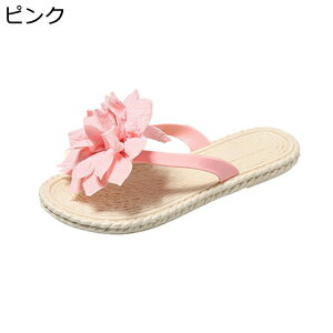 トングサンダル 大きい花 ルームシューズ レディース おしゃれ 夏用 フラット ビーチスリッパ 前開き サンダル 美脚 軽量 滑り止め 歩きやすい 女の子 室内履き 日常 カジュアル 海 ハワイ