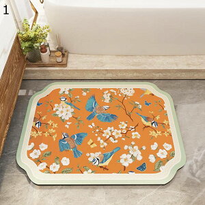 浴室マット キッチンマット 珪藻土 水切り 鳥柄 花柄 異形 不規則 足拭きマット バスマット 足拭き吸水 調湿 快適 埃を纏わない 収納便利 速乾 割れない 玄関マット 入浴用 浴場 温泉 お風呂
