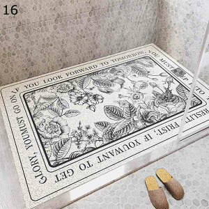 お風呂マット 玄関マット 格子柄 葉柄 フロアマット 足ふきマット pvc フリーカット 長方形 pvc スクエア 幾何 バス用品 吸湿 防滑 泥除け 収納簡単 丸洗い 北欧風 現代風 屋内 家庭用 浴室 洗