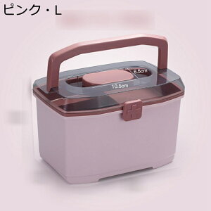 救急箱 くすり箱 救急ボックス 防水防塵 多機能 軽量 取り外しトレー付き 取っ手収納ボックス 収納箱 プラスチック 縫製箱 裁縫箱 コスメ収納 薬入れ 常備薬入れ 小物入れ 防災グッズ収納