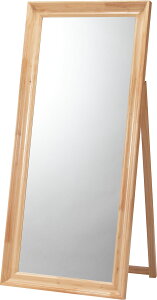 東谷 ミラー スタンドミラー W74×D58×H162 ナチュラル|ブラック|ホワイト TSM-911NA 4985155027101 鏡 立て掛け スタンドミラー 木製フレーム 姿見鏡 全身鏡 インテリア 鏡148×56cm 飛散防止ミラー 大型