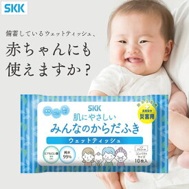 【正規販売店】キレイナ みんなのからだふき 10枚入り | 大判サイズ 身体拭き ウェットティッシュ 介護 肌にやさしい　災害用 長期保存可能 おしりふき 日本製 ノンアルコール 大判 防災用 備蓄 赤ちゃん用 SKK 四国紙販売 コンパクトサイズ　ノンアルコール
