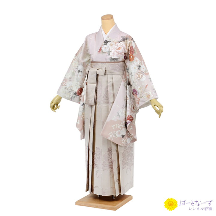 楽天市場】【きものレンタル】卒業袴セット 女性 くすみピンク 菊 牡丹  