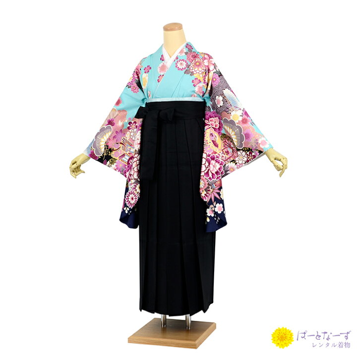楽天市場】【きものレンタル】卒業袴セット 女性 芍薬 菊 紅葉 水色 黒 