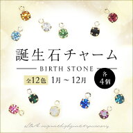 SALE 送料無料 全12色計48個 誕生石チャームのアソートセット 1月～12月各4個の計48個セットK16GP 誕生石…