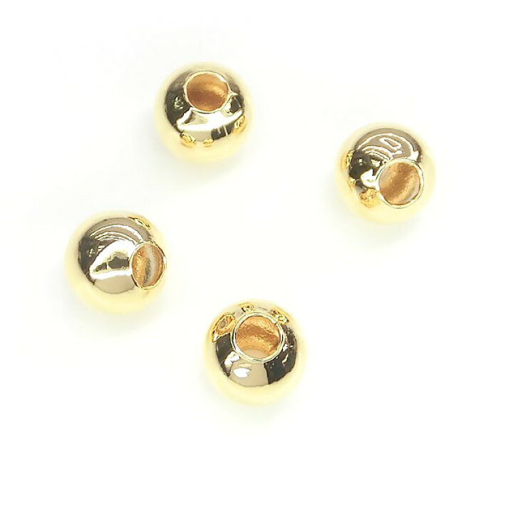 楽天市場】5個 無地メタルボール両穴約4mm メタルビーズ丸型 無地丸玉 