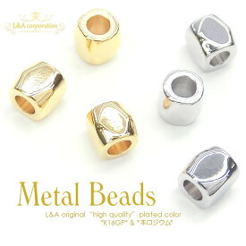 ▼期間限定値引き▼ 5個 メタルビーズ スクエアキューブカット 四角 3×2.5ミリ メタルボール 立方体 スペーサー 小サイズ クラフト金具 L&Aオリジナル鍍金高品質上質鍍金 K16GP＆本ロジウム ピアスイヤリングなどに簡単おしゃれにオリジナルハンドメイド 5個入
