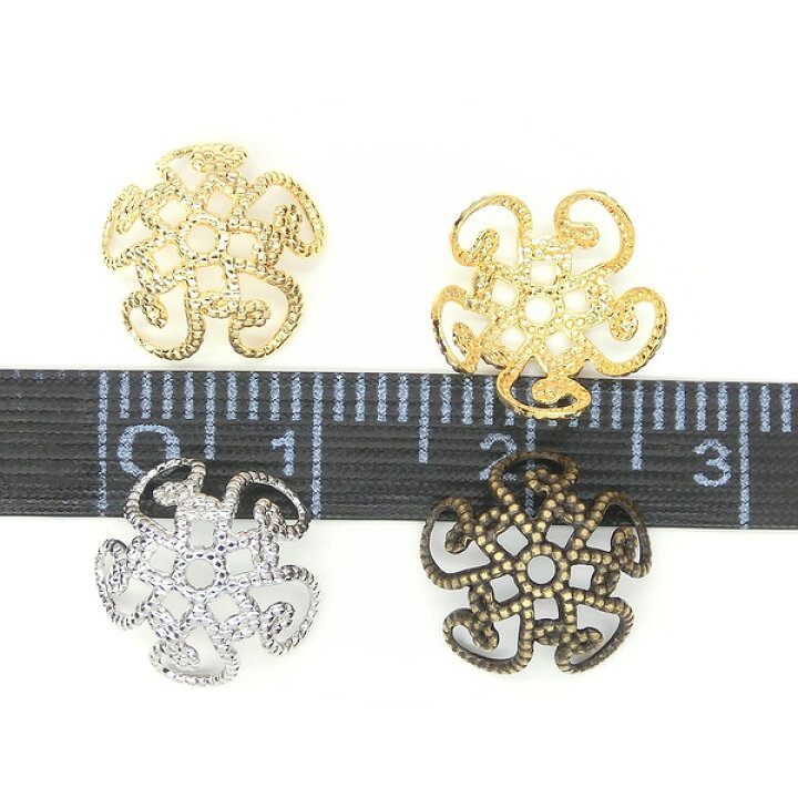 楽天市場】5個 花座フラワーキャップ 座金 おしゃれな形のビーズ 