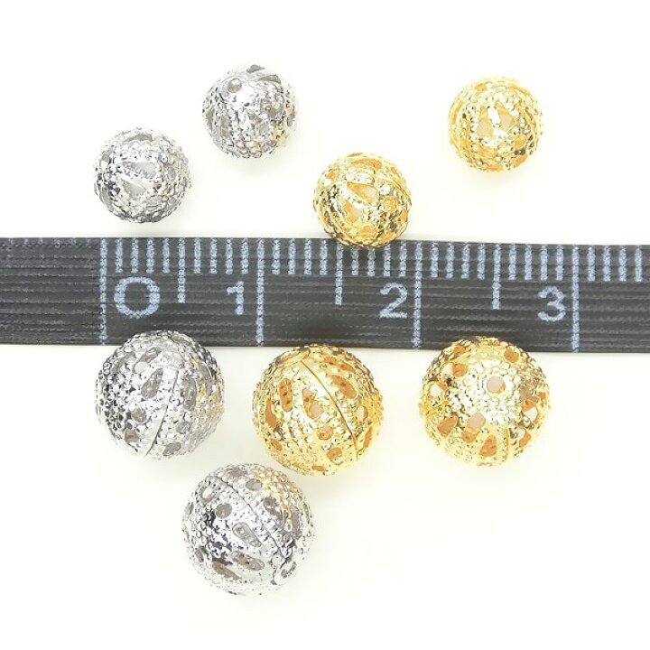 楽天市場】5個 透かし玉6mm通し穴付き メタルボール6ミリ メタルビーズ 
