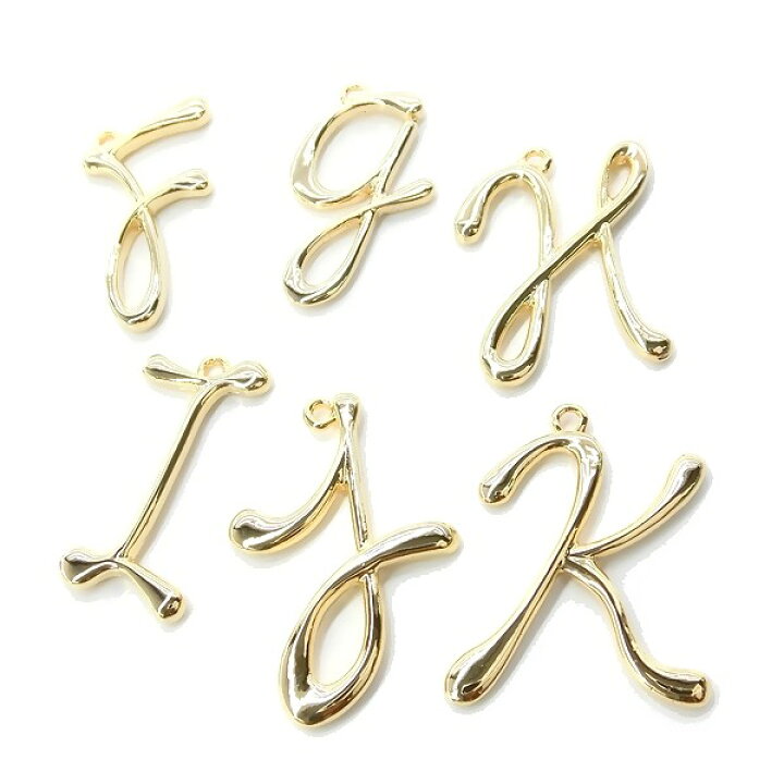 楽天市場 2個 超人気商品イニシャルチャーム イニシャルパーツ大きめ Dear Initial アルファベット26文字 A B C D E F G H I J K L M N O P Q R S T 高品質上質鍍金で変色耐久度up K16gp 本ロジウム ネックレスピアスイヤリングなどハンドメイド 2個価格