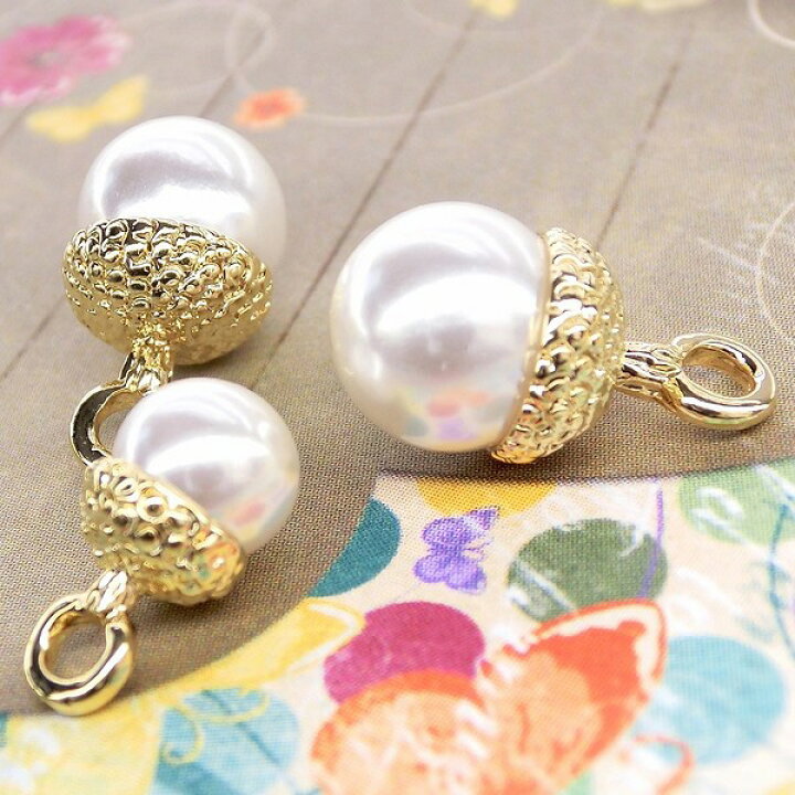 楽天市場】2個 チャーム どんぐり 秋 どんぐりパール Pearl Donguri 