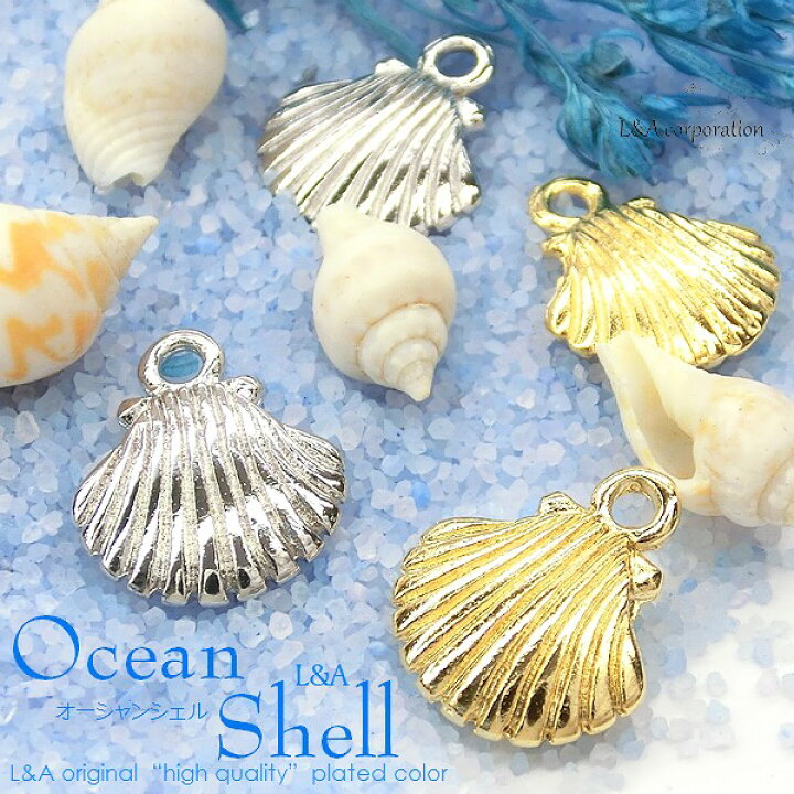 楽天市場】2個 チャーム 貝殻 シェル 貝 ホタテ 帆立 海 ocean shell 