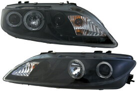 SONAR(ソナー) ヘッドライト マツダ アテンザ DRLスタイル プロジェクター ヘッドライト ブラック インナー 02-07 GG/GY系 アテンザ フォグ付