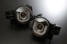 SONAR(ソナー) ヘッドライト トヨタ FJクルーザー LED ホワイトライトバーDRLスタイル プロジェクター ヘッドライト ブラックインナー FJクルーザー GSJ15W 北米仕様車