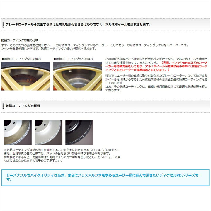 楽天市場】フロント ブレーキディスクローター PDタイプ 97/8〜03/07 