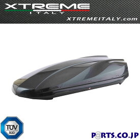 ルーフボックス 480リットル グロスブラック イタリア製 エクストリーム ストライク 左右両開き センターロック機能付き 荷物収納 スキー スノーボード キャンプ アウトドア