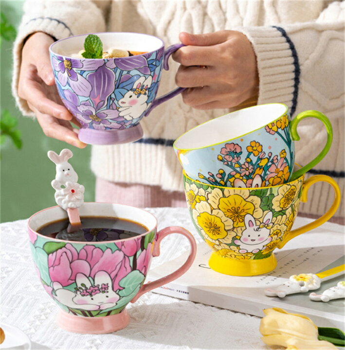 楽天市場】マグカップ 北欧 おしゃれ ウサギ コーヒーカップ 大きい 