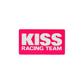 【5月27日出荷】キジマ KISS Racing Team ステッカー [ピンクベース×白文字 Mサイズ] K1482