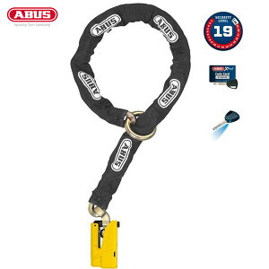 ABUS アブス チェーンロック Granit Detecto 8077 Yellow 12KS Black Loop ABUS4003318190056