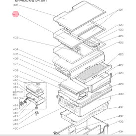 三菱 MITSUBISHI 冷蔵庫 ガラスシェルフ（中） M20WW1439