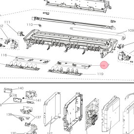 三菱 MITSUBISHI エアコン フラップ（前右側） ホワイト系 M21EBF041