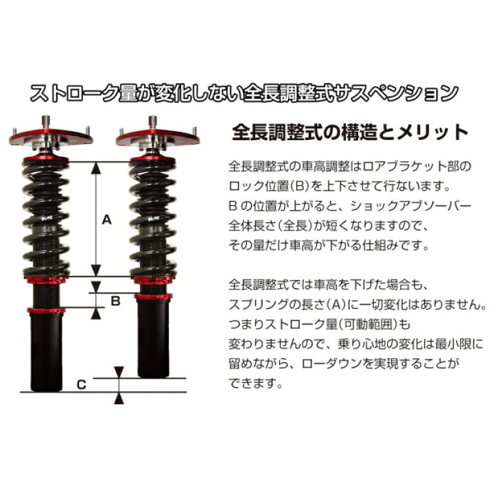 楽天市場】BLITZ DAMPER ZZ-R Spec DSC Plus車高調整キット前後セット 