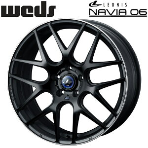 Weds LEONIS NAVIA06 マットブラックリムポリッシュ ホイール4本セット7.0J-18インチ 5穴/PCD100 インセット+47 ハブ径:73φ 座面形状:M12 60°テーパー座専用【代引不可】
