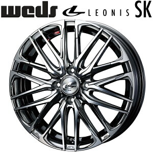 Weds LEONIS SK ブラックメタルコートミラーカット ホイール4本セット6.0J-16インチ 4穴/PCD100 インセット+42 ハブ径:65φ 座面形状:M12 60°テーパー座専用【代引不可】