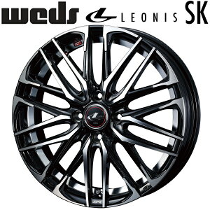 Weds LEONIS SK パールブラック/ミラーカット ホイール4本セット6.0J-16インチ 4穴/PCD100 インセット+50 ハブ径:65φ 座面形状:M12 60°テーパー座専用【代引不可】