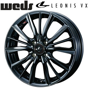 Weds LEONIS VX ブラックメタルコートI ホイール4本セット6.0J-16インチ 4穴/PCD100 インセット+45 ハブ径:73φ 座面形状:M12 60°テーパー座専用【代引不可】