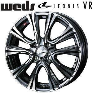 Weds LEONIS VR ブラックメタルコート/ミラーカット ホイール4本セット6.0J-16インチ 4穴/PCD100 インセット+50 ハブ径:65φ 座面形状:M12 60°テーパー座専用【代引不可】