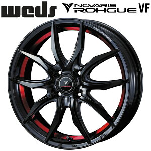 Weds NOVARIS ROHGUE VF ピアノブラック/レッドライン ホイール4本セット5.0J-16インチ 4穴/PCD100 インセット+45 ハブ径:65φ 座面形状:M12 60°テーパー座専用【代引不可】