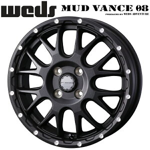 WEDS ADVENTURE MUD VANCE08 �t�����g�u���b�N �z�C�[��4�{�Z�b�g4.5J-15�C���` 4��/PCD100 �C���Z�b�g+45 �n�u�a:73�� ���ʌ`��:M12 60°�e�[�p�[����p�y����s�z