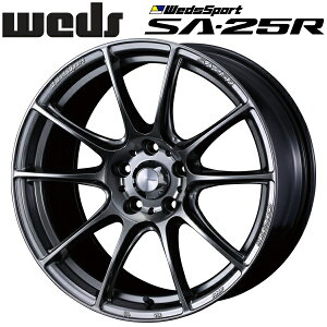 WedsSport SA-25R プラチナシルバーブラック ホイール4本セット9.5J-18インチ 5穴/PCD114.3 インセット+12 ハブ径:73φ 座面形状:M12 60°テーパー座専用【代引不可】