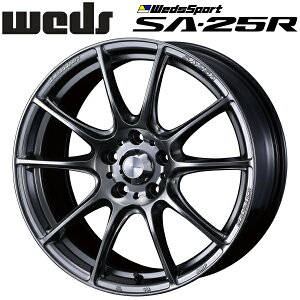 WedsSport SA-25R プラチナシルバーブラック ホイール4本セット7.5J-18インチ 5穴/PCD114.3 インセット+35 ハブ径:73φ 座面形状:M12 60°テーパー座専用【代引不可】