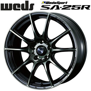 WedsSport SA-25R ウォースブラッククリアー ホイール4本セット7.0J-18インチ 5穴/PCD114.3 インセット+53 ハブ径:73φ 座面形状:M12 60°テーパー座専用【代引不可】
