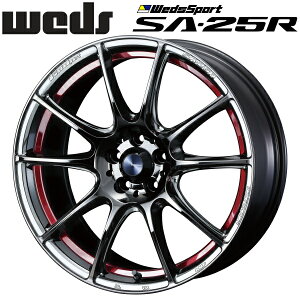 WedsSport SA-25R レッドライトクローム ホイール4本セット7.5J-18インチ 5穴/PCD100 インセット+45 ハブ径:65φ 座面形状:M12 60°テーパー座専用【代引不可】