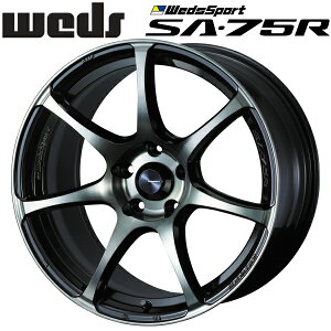 WedsSport SA-75R ウォースブラッククリアー ホイール1本価格7.5J-18インチ 5穴/PCD100 インセット+45 ハブ径:65φ 座面形状:M12 60°テーパー座専用【代引不可】