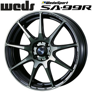 WedsSport SA-99R ウォースブラッククリアー ホイール4本セット5.0J-16インチ 4穴/PCD100 インセット+45 ハブ径:65φ 座面形状:M12 60°テーパー座専用【代引不可】
