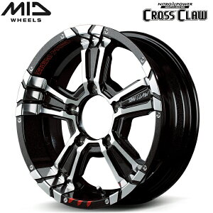 MID NITRO POWER CROSS CLAW GRAFFITI EDITION ホイール1本価格 ブラックメタリック+ミラーカット/グラフィティ6.0J-16インチ 5穴/PCD139.7 インセット-5【代引不可】
