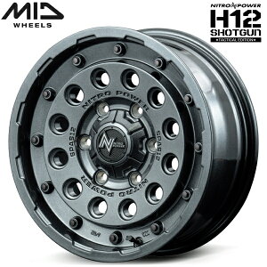 MID NITRO POWER H12 SHOTGUN Tactical Edition ホイール1本価格 ガンメタルシルバー7.0J-16インチ 5穴/PCD114.3 インセット+40【代引不可】