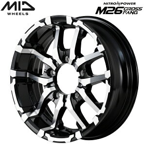 MID NITRO POWER M26 CROSS FANG ホイール1本価格 ブラックメタリック/ミラーカット5.5J-16インチ 5穴/PCD139.7 インセット+20【代引不可】