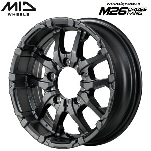 MID NITRO POWER M26 CROSS FANG ホイール1本価格 バレルブラック/ドリルド5.5J-16インチ 5穴/PCD139.7 インセット+20【代引不可】