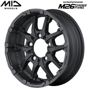 MID NITRO POWER M26 CROSS FANG ホイール1本価格 ブラストブラック5.5J-16インチ 5穴/PCD139.7 インセット+20【代引不可】
